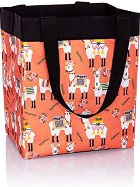thirty-one Essential Storage Tote Bag Llama Rama Orange Peach